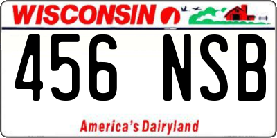 WI license plate 456NSB