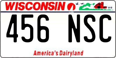 WI license plate 456NSC