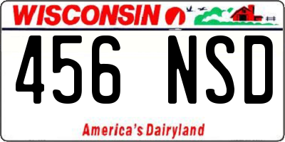 WI license plate 456NSD