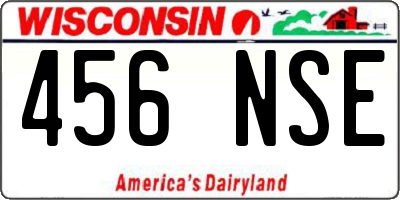 WI license plate 456NSE