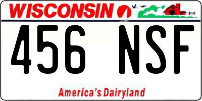 WI license plate 456NSF