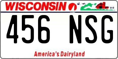 WI license plate 456NSG