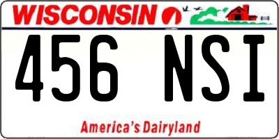 WI license plate 456NSI