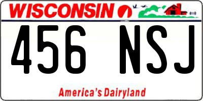 WI license plate 456NSJ