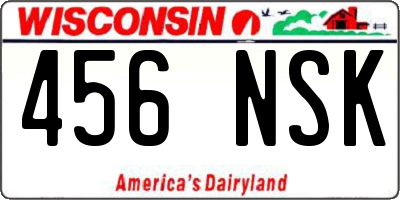 WI license plate 456NSK