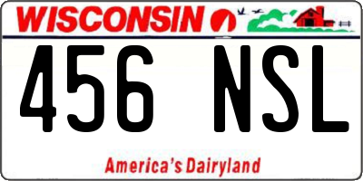 WI license plate 456NSL