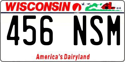 WI license plate 456NSM