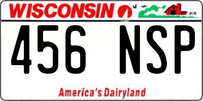 WI license plate 456NSP