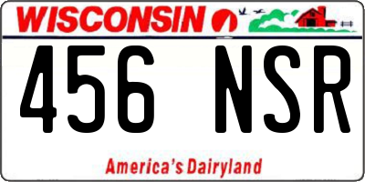 WI license plate 456NSR
