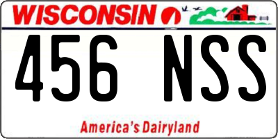 WI license plate 456NSS