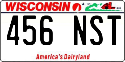 WI license plate 456NST