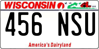 WI license plate 456NSU