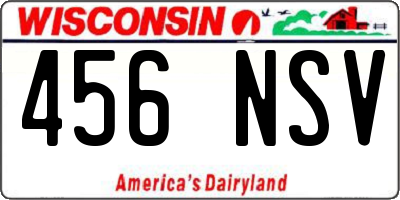 WI license plate 456NSV