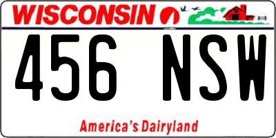 WI license plate 456NSW