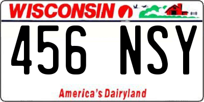 WI license plate 456NSY