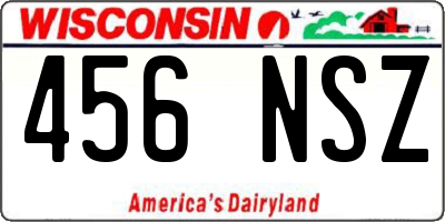 WI license plate 456NSZ