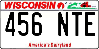 WI license plate 456NTE