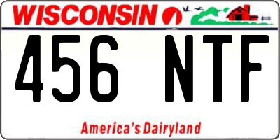 WI license plate 456NTF