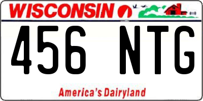 WI license plate 456NTG