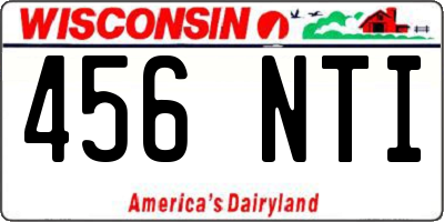 WI license plate 456NTI
