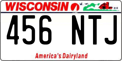WI license plate 456NTJ