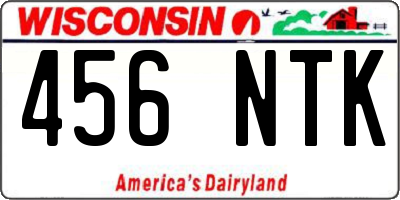 WI license plate 456NTK