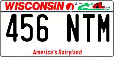 WI license plate 456NTM