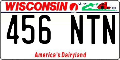WI license plate 456NTN