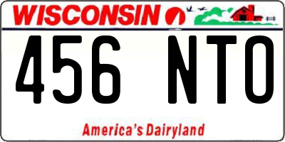 WI license plate 456NTO