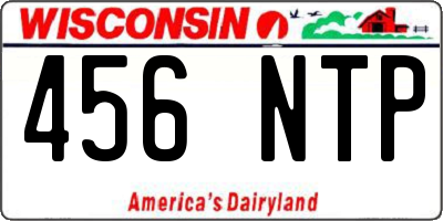 WI license plate 456NTP