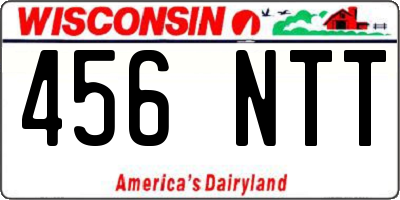 WI license plate 456NTT