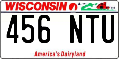 WI license plate 456NTU