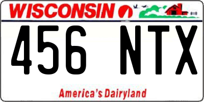 WI license plate 456NTX