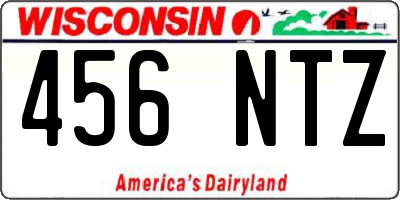 WI license plate 456NTZ