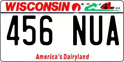 WI license plate 456NUA