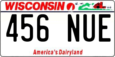 WI license plate 456NUE