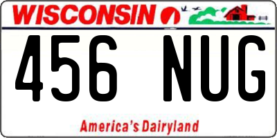WI license plate 456NUG
