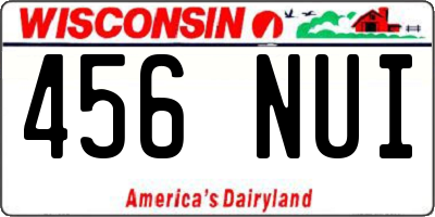 WI license plate 456NUI