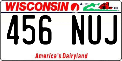WI license plate 456NUJ