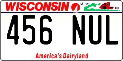 WI license plate 456NUL