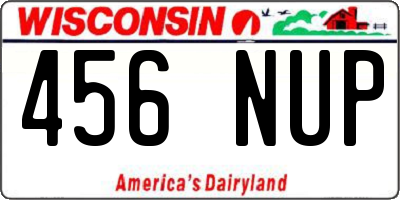 WI license plate 456NUP