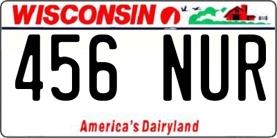 WI license plate 456NUR