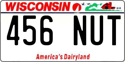 WI license plate 456NUT