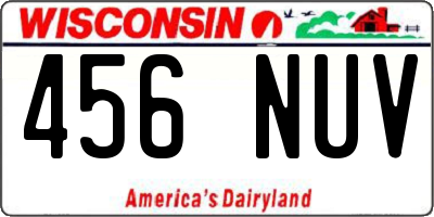 WI license plate 456NUV