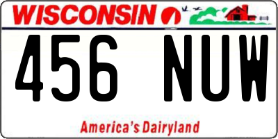 WI license plate 456NUW