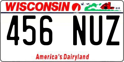 WI license plate 456NUZ