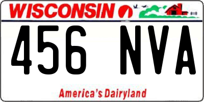 WI license plate 456NVA