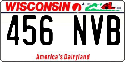 WI license plate 456NVB