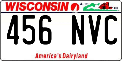 WI license plate 456NVC