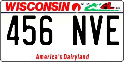 WI license plate 456NVE